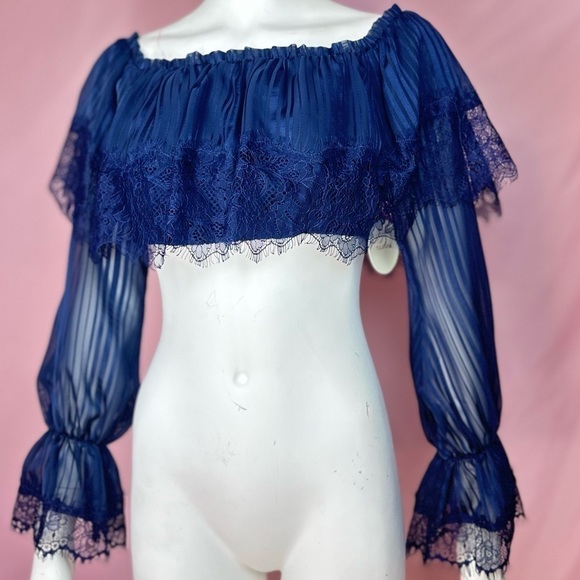 🅽🅴🆆 Tularosa Annie Crop Top in Iris Blue, women's size XS - Picture 12 of 17